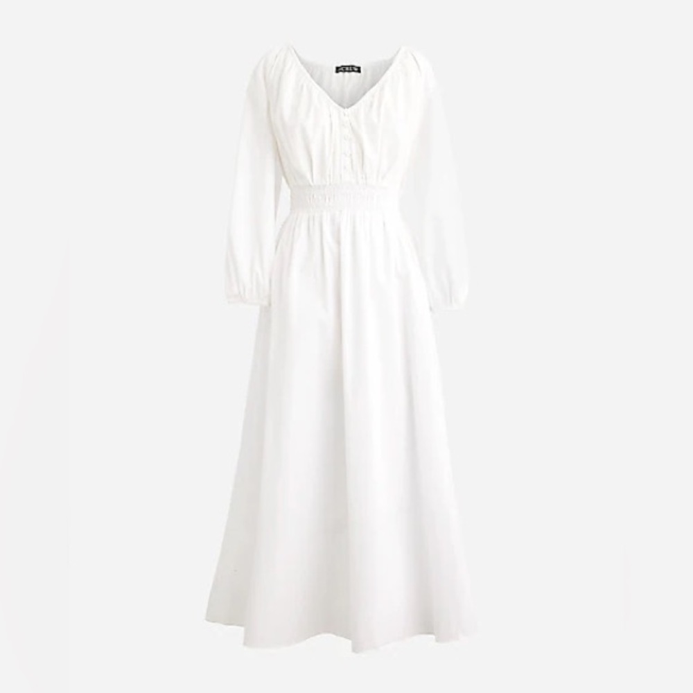 Jcrew v-neck midi dress in cotton poplin NWOT